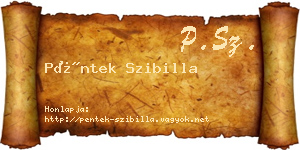 Péntek Szibilla névjegykártya